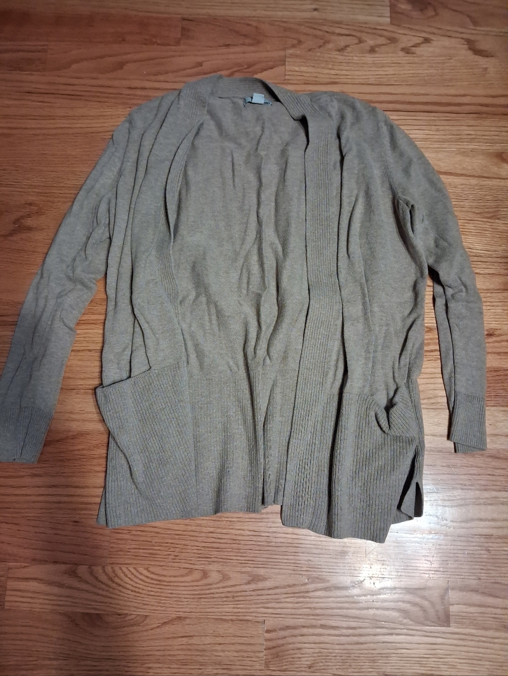 Open-Front Longline Women's Sweater Cardigan - Taupe